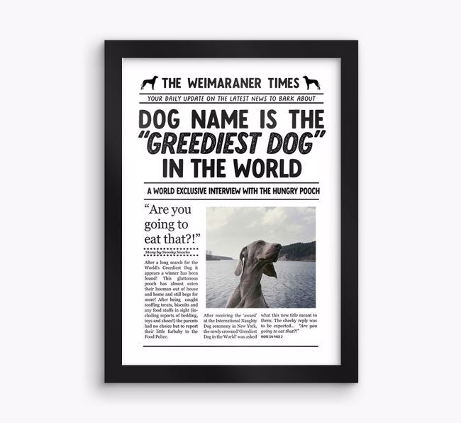 Newspaper Print: Personalised {breedFullName} Framed Print